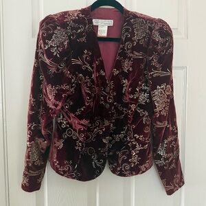Scott McClintock Floral Embroidered Velvet Blazer